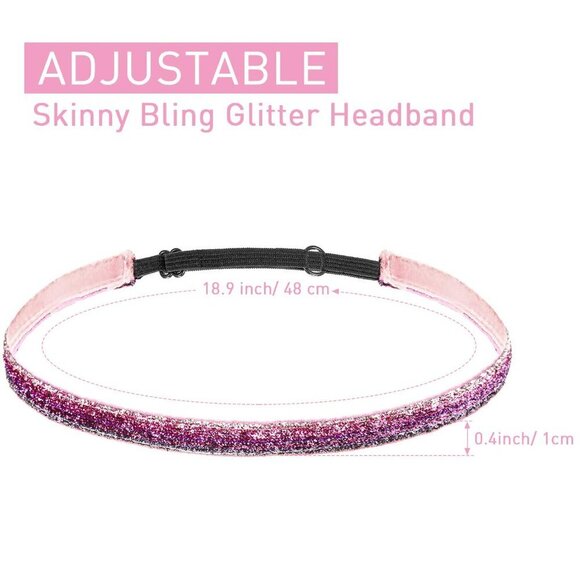 10 Pcs Glitter Non Slip Velvet Headbands Elastic Sports Hair Accessories main image 6